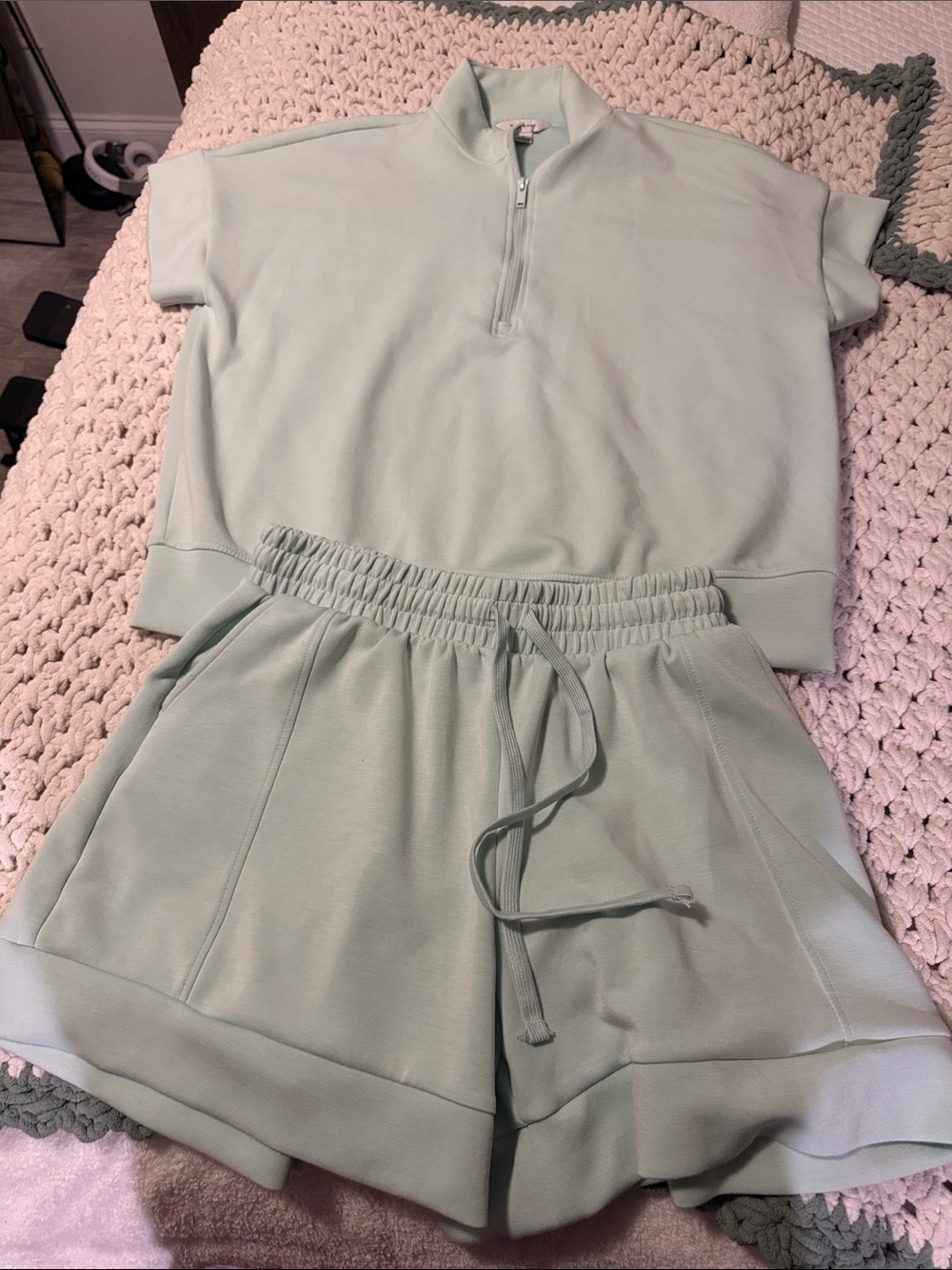 Women's Mint Green Drawstring Bermuda Shorts - Unbranded